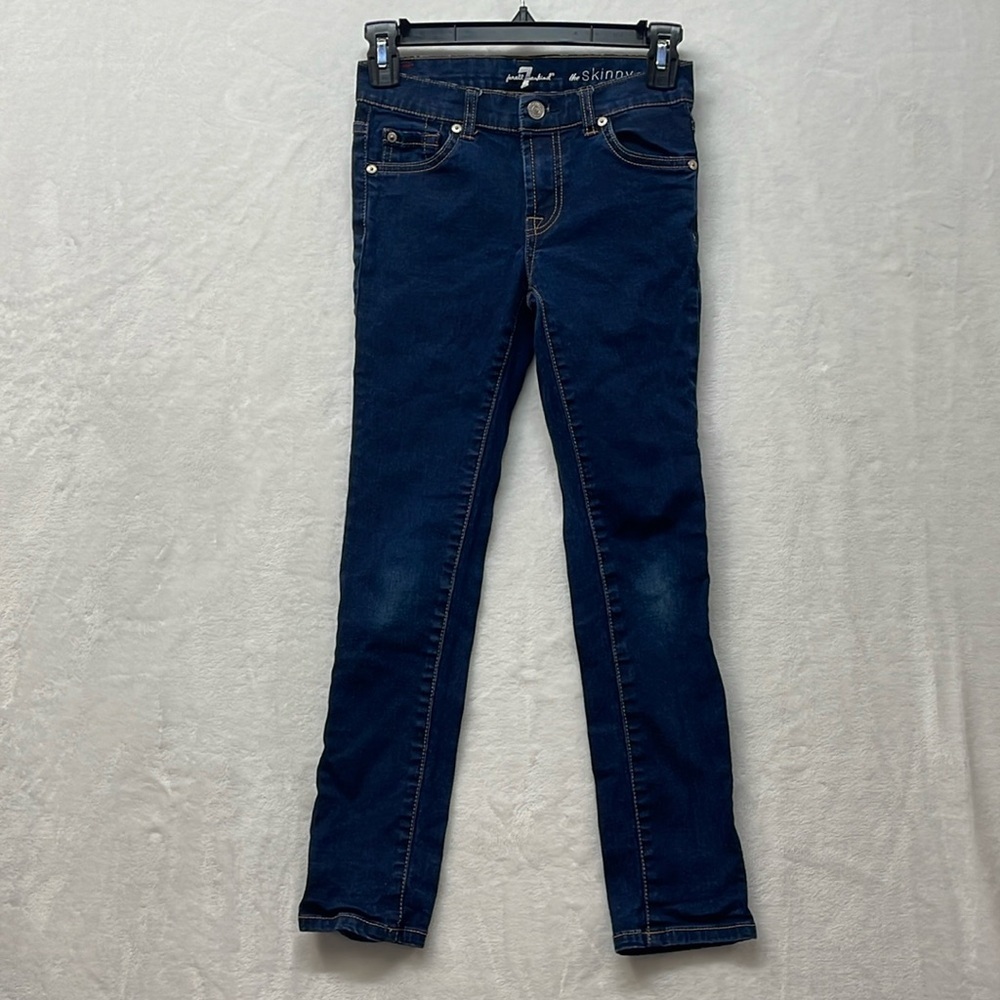 Girls 7 for All Mankind ‘The Skinny” jeans size 10 Dark‎ Wash